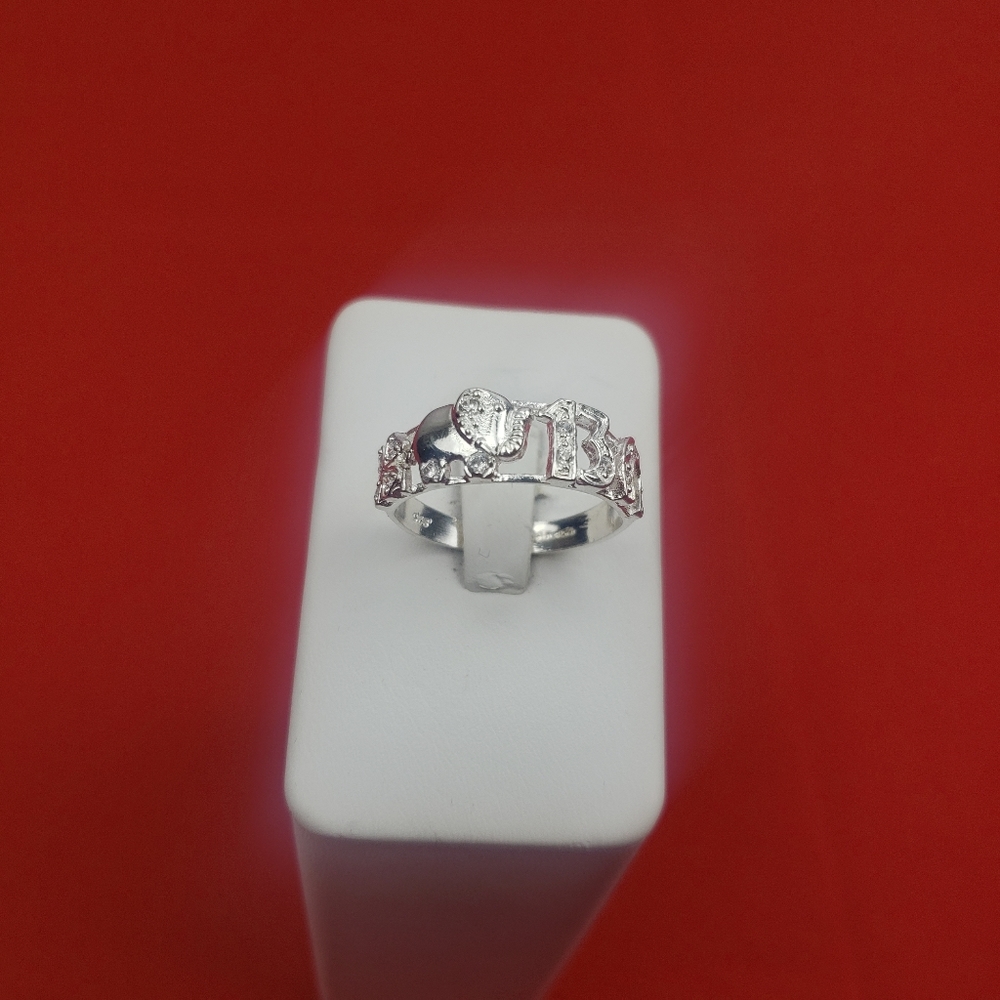 925 real solid sterling silver men's with zircon ston  Good Luck Symbol Sz‎ 11.5 - Picture 8 of 16